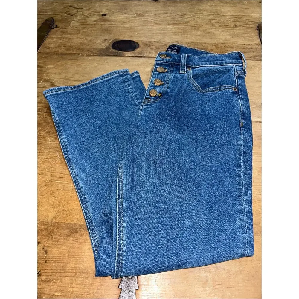 J.Crew Mid-Rise Flare Crop Jeans Women’s Size 26 All-Day Stretch Denim